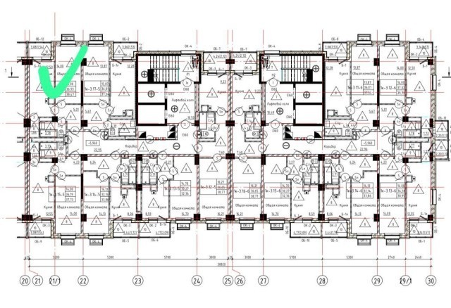 1 комн., 38 м², Монолитно-каркасный, Областная больница, рынок "Манньыаттаах" 3