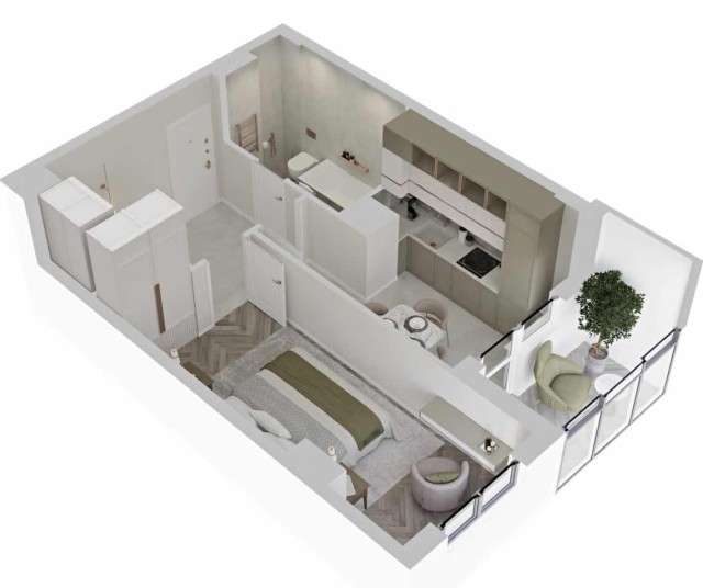 1 комн., 39 м², Монолитно-каркасный, Областная больница, рынок "Манньыаттаах" 5