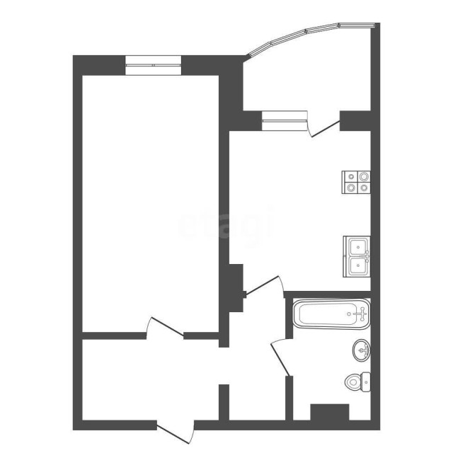 1 комн., 35 м², 112 серия, Авиагруппа 3