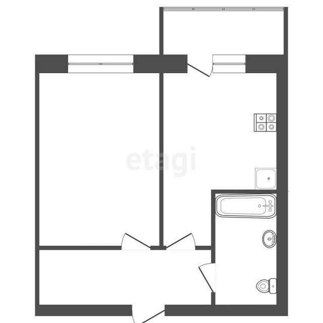 1 комн., 37 м², Монолитно-каркасный, Авиагруппа 3