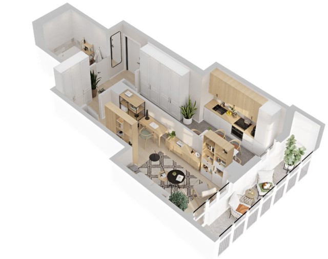 1 комн., 42 м², Монолитно-каркасный, Крестьянский рынок, стадион "Туймаада" 2