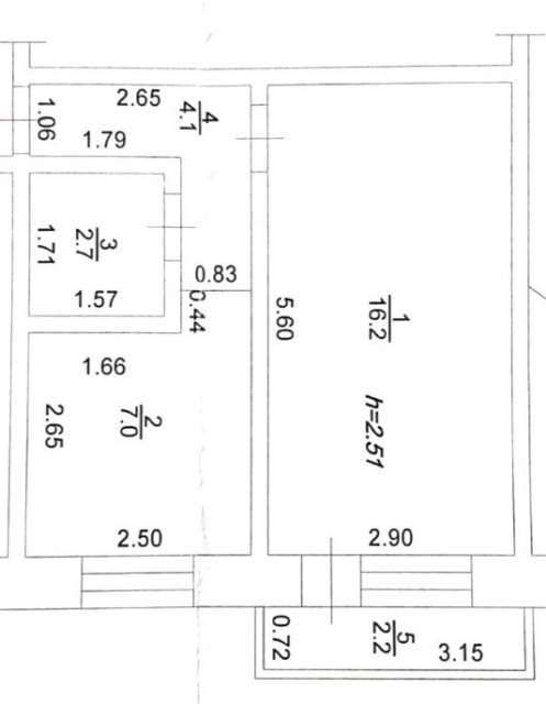 1 комн., 30 м², Блочный, Авиапорт 7