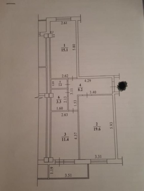 2 комн., 58 м², Блочный, ДСК 9