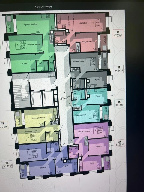 1 комн., Монолитно-каркасный, Сайсары 7