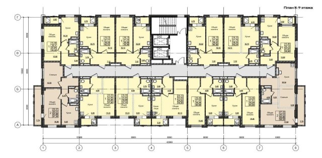 1 комн., 40 м², Монолитно-каркасный, Залог 5