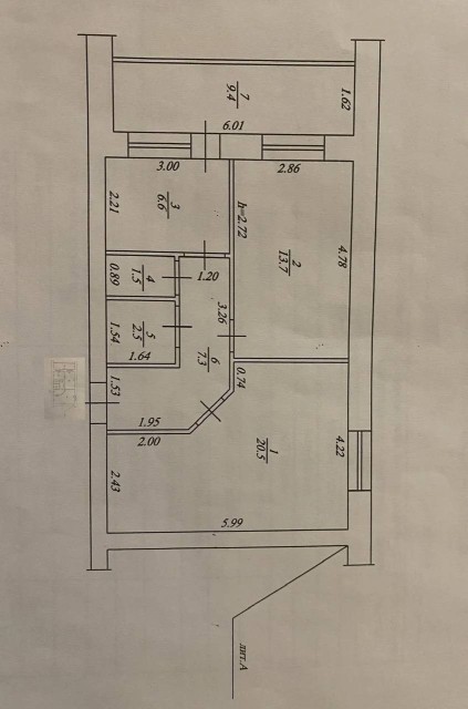 2 комн., 52 м², Блочный, 16 квартал 9