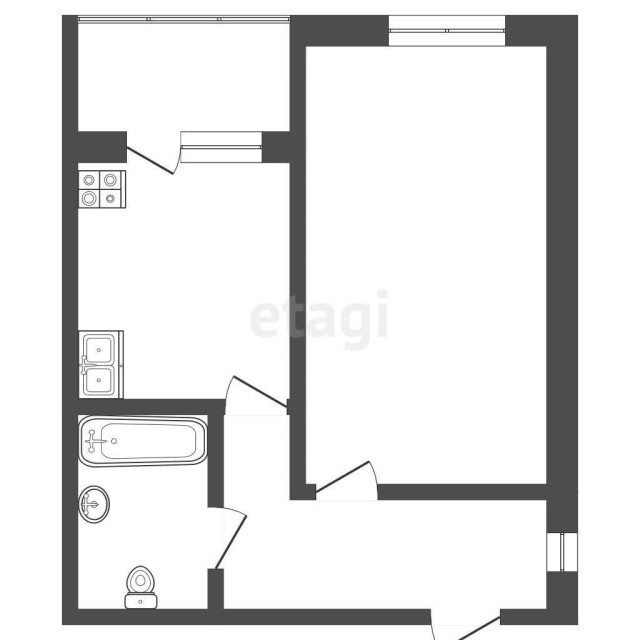 1 комн., 42 м², Монолитно-каркасный, Областная больница, рынок "Манньыаттаах" 3