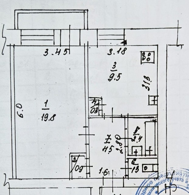 1 комн., 39 м², Инд. планировка, Глазная больница 4