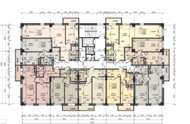 1 комн., 42 м², Инд. планировка, Залог 4