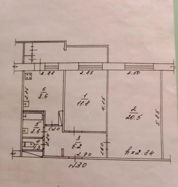 2 комн., 51 м², 112 серия, ДСК 6