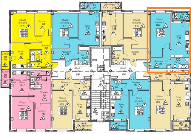 1 комн., 43.0 м², 7 эт.